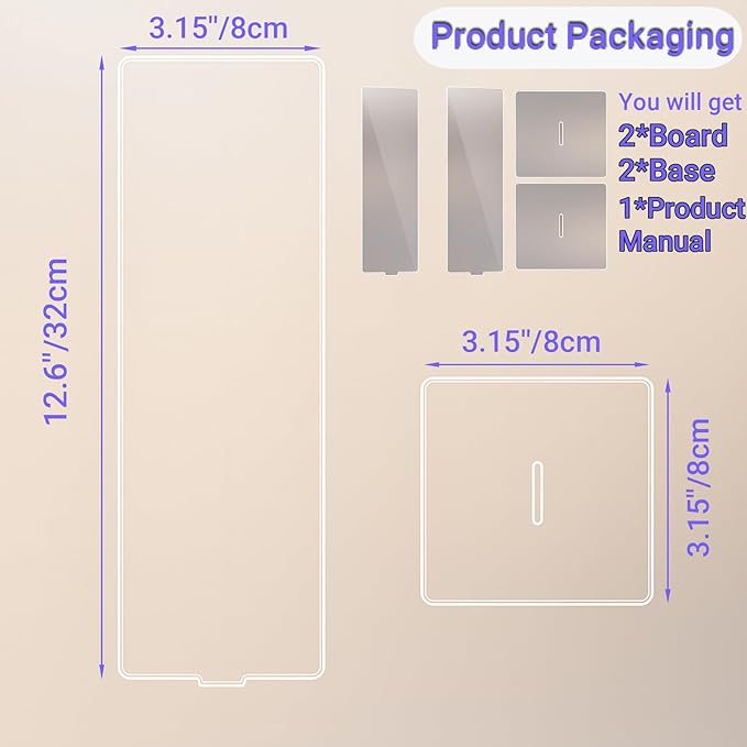 Removable Sticky Note Holder, Acrylic Desktop Memo Message Board, Transparent - Image 3