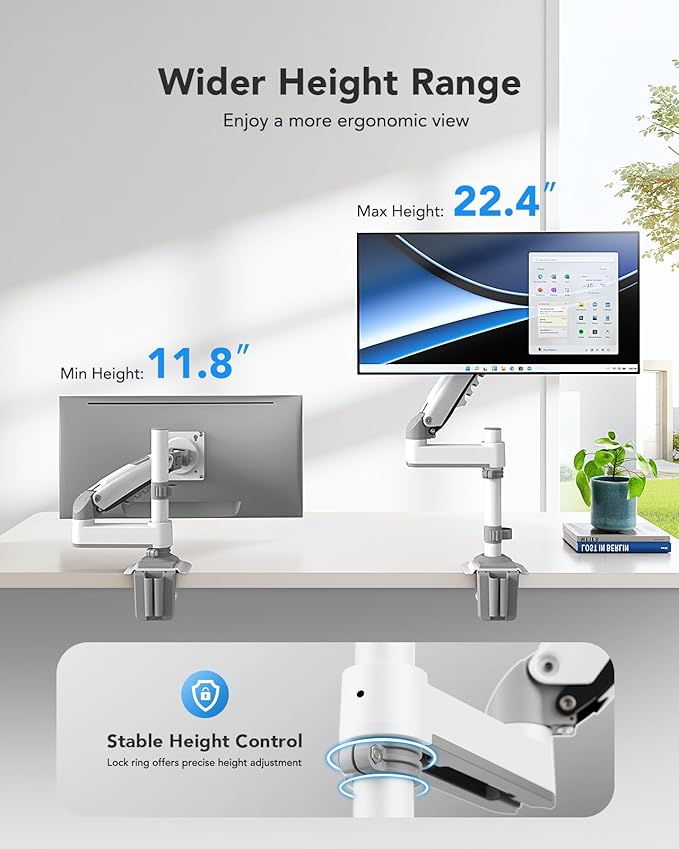 HUANUO Single Monitor Arm, Adjustable Desk Mount - Image 4