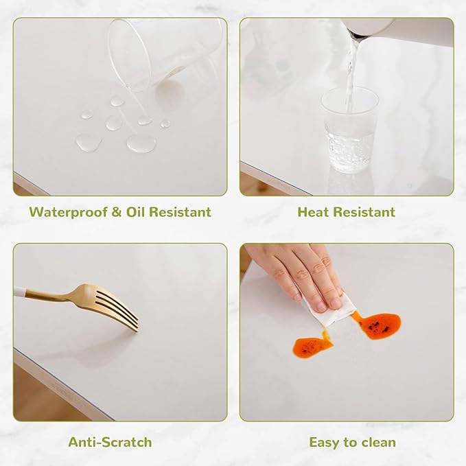 Eisdroma 40 x 62 Inch Clear Table Cover Protector, 1.5mm Plastic Table Cover - Image 4