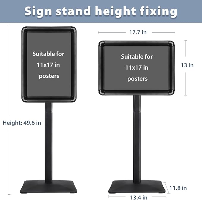 STANDNEE Heavy-duty Poster Stand Holder 11"x 17" Pedestal Floor Standing Sign - Image 5