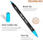 Shuttle Art Dual Tip Brush Pens, 96 Colours Fine and Brush Tip Markers Set - Image 3