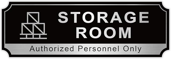 Storage Room Sign for Business Door, Self-Adhesive Durable Modern Storage Room by LUHIMO