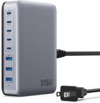 USB C Charger Block 515W GaN IV 8 Port Fast Charging Station Hub, Dual PD 100W