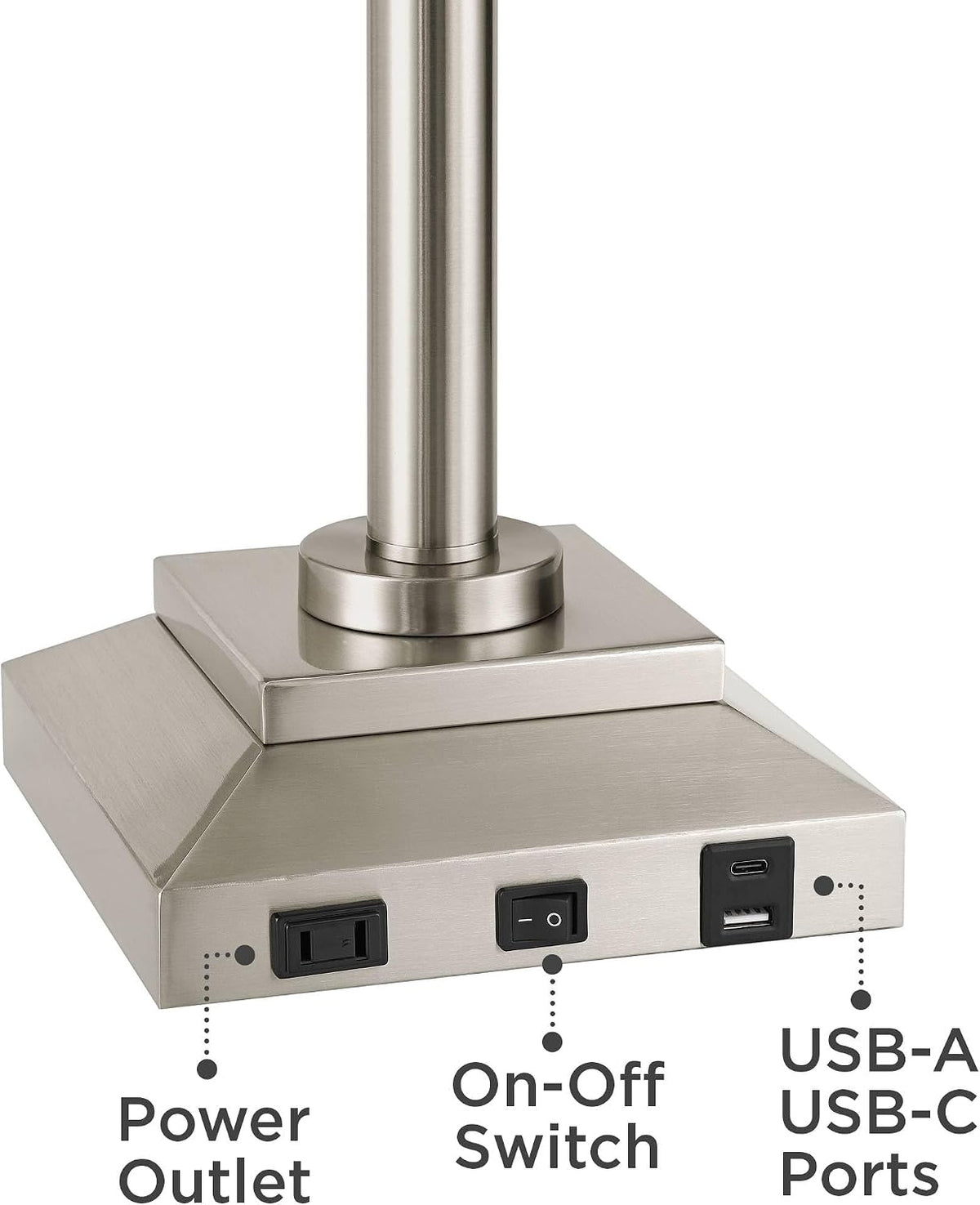 Camber 28" Tall Desk Lamp Workstation Swing Arm USB and Outlet Hotel