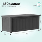 EasyUp 180 Gallon Deck Boxes Waterproof, Outdoor Large Storage Boxes - Image 2