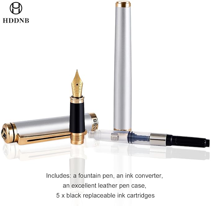HDDNB Silver Luxury Fountain Pen Set - Image 3