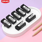 Black Erasers, 6 Pack Block Pencil Erasers – Smudge-Free Latex-Free Art Erasers - Image 8