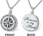 Compass Necklace for Women Men 925 Sterling Silver Pendant Urn Necklaces for - Image 4