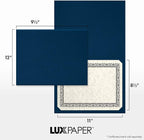 LUXPaper 9.5" x 12" Certificate Holders | Nautical Blue Linen | 100lb. Cover | - Image 4