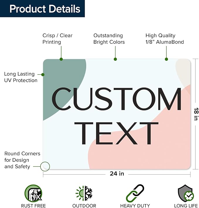 Custom Sign, Custom Street Sign, 11 Font Colors, 13 Font Styles, 4 Hole Options - Image 6