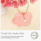 CCINPPY Ceramic Jewelry Tray Trinket Dish, Decorative Cloud Vanity Key Tray - Image 4
