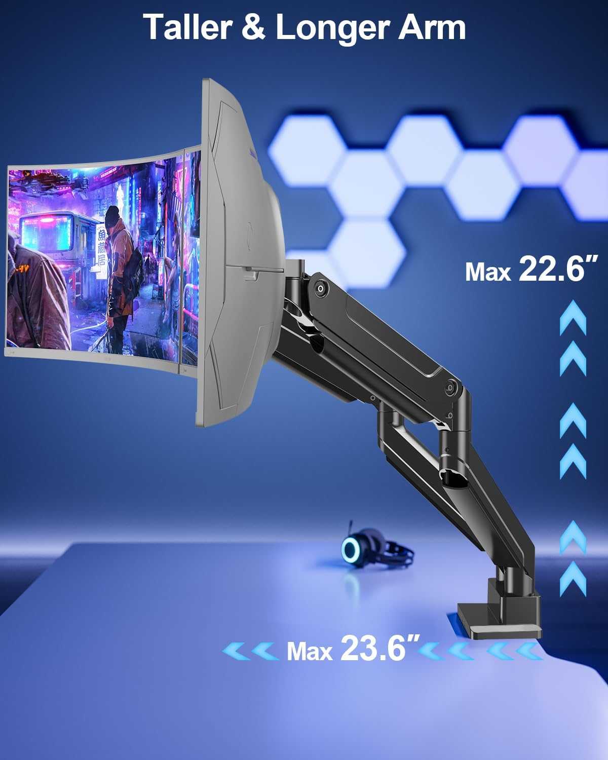 MOUNT PRO Dual Monitor Stand for Up to 44 lbs Ultrawide Screens Max 49 Inch, ...