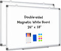 AMUSIGHT 2 Pack Double-Sided Magnetic Whiteboard, Aluminum Frame White Board by AMUSIGHT