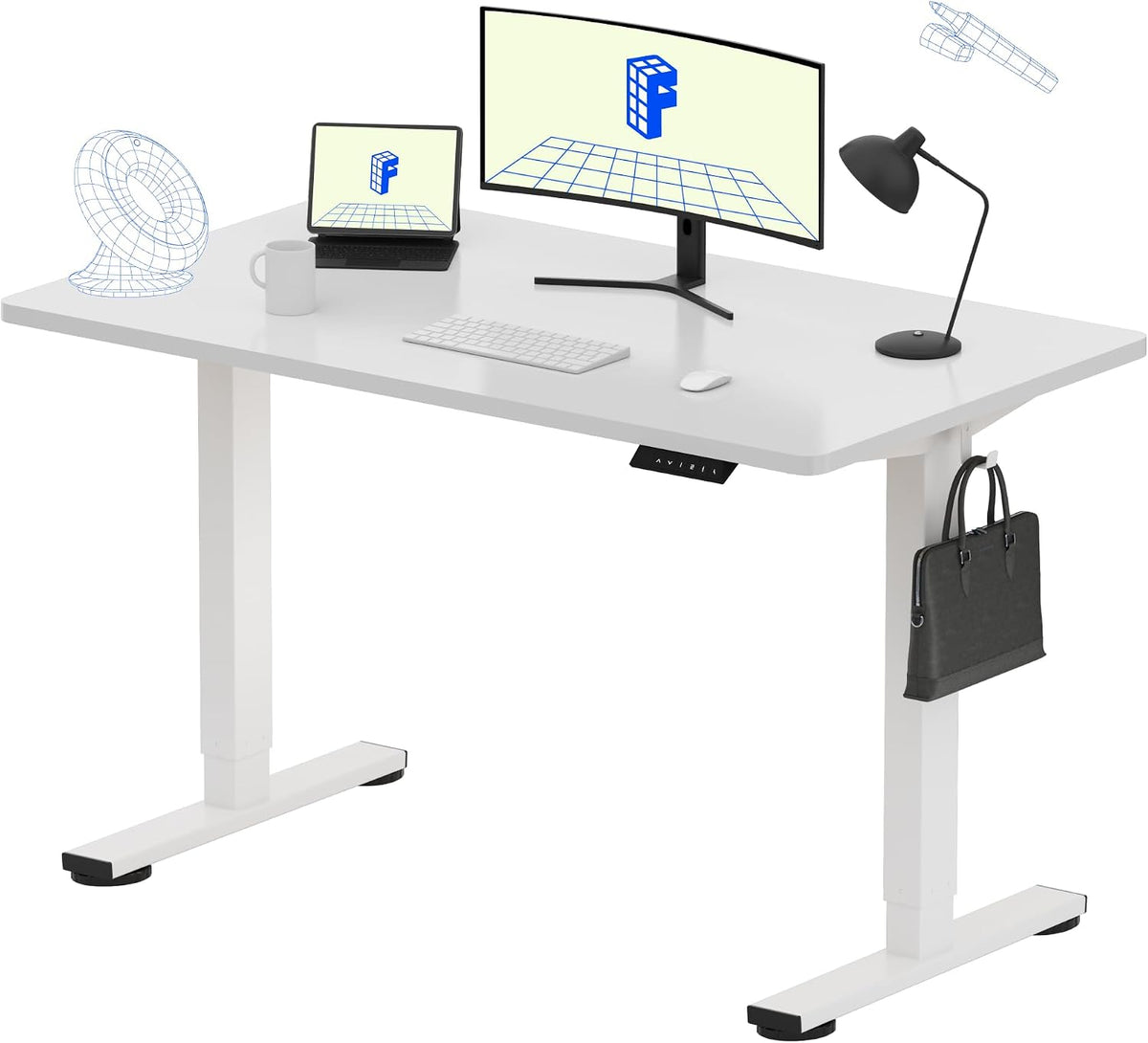 FLEXISPOT EN1 One-Piece Standing Desk, Electric Adjustable with 4 Memory Pres...