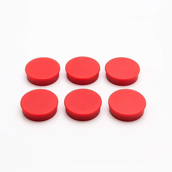 Bullseye Office 24 Round Red Fridge Magnets, Button Shaped, Small Colorful - Image 9
