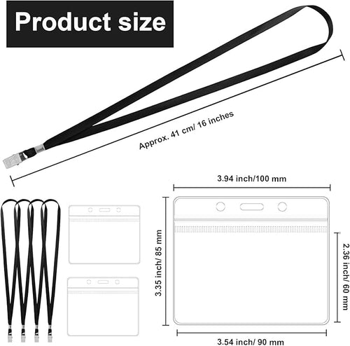 100 Pcs Lanyards for ID Badges and 100 Pcs Clear Name Tag Holders Reusable - Image 2