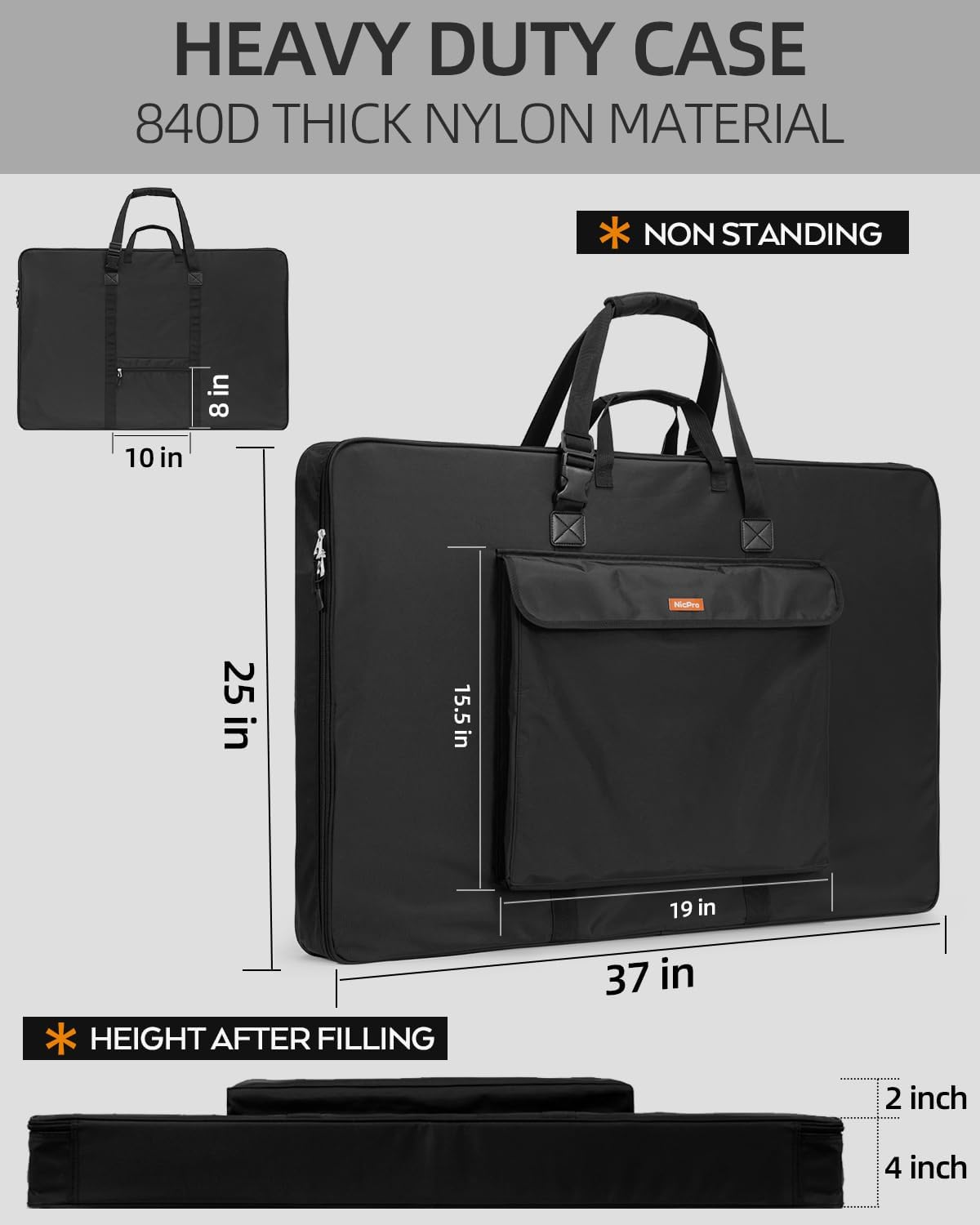 nicpro art portfolio bag 24”x 36'', nylon artist shown in use