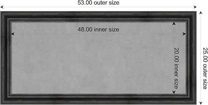 Amanti Art Black Framed Magnetic Board 25x53 Oversize Vision Board - Image 4