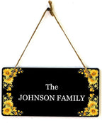 Signs ByLITA Sunflower Corners Black Background Personalized Hanging Wall or - Image 9