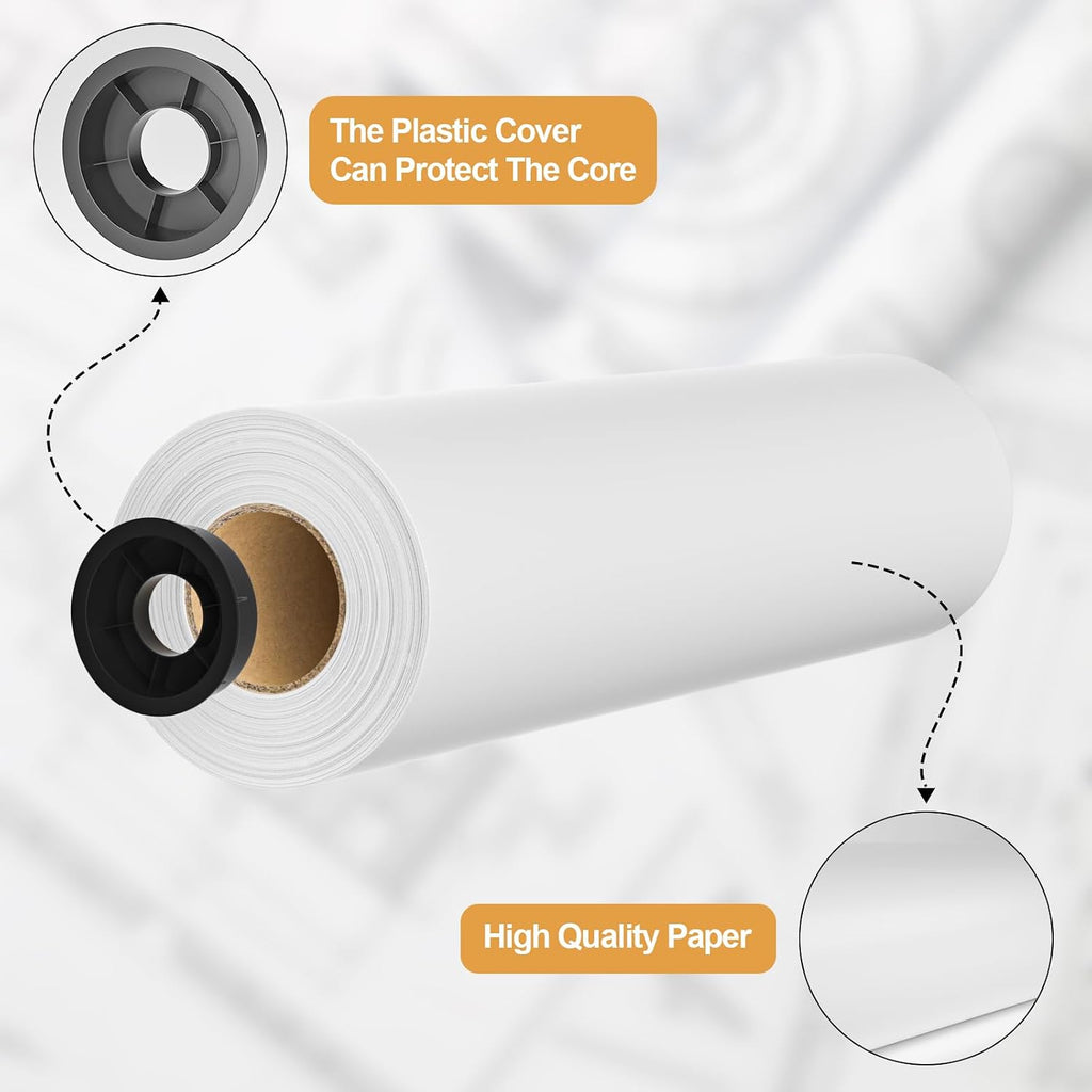 Wide Format Paper 36 in x 150 ft CAD Bond Rolls, 2 Rolls Plotter Paper on 2" Core for CAD Drawings, Engineering Plans, GIS Maps & Architectural Designs