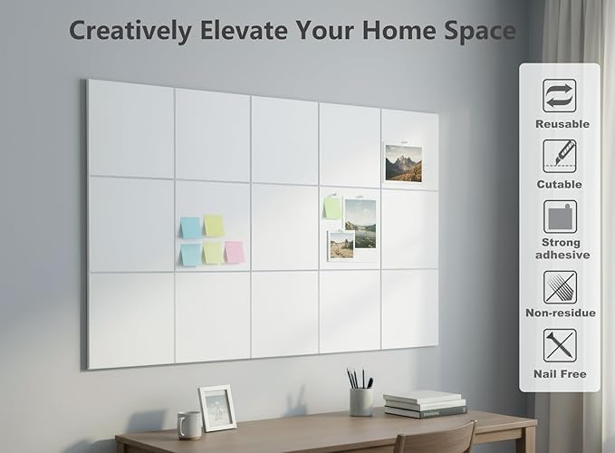 G Gamit Large Felt Wall Tiles Bulletin Board 59”x36”, Large Cork Board - Image 5
