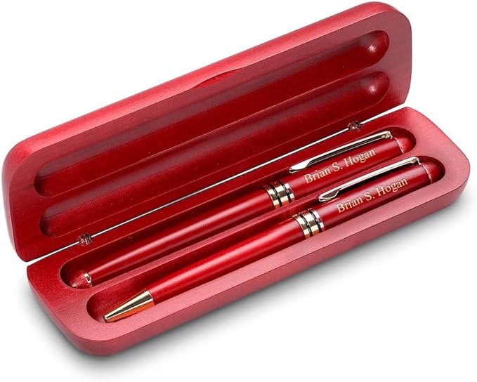 Executive Gift Shoppe | Roman Monogram Personalized Cherry Finish Fountain Pen - Image 3
