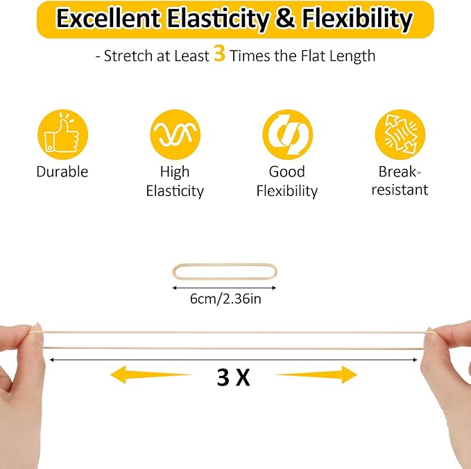 MOWPOG 700 Pcs Rubber Bands, Size #16 Reusable Elastic Rubber Band - Image 3