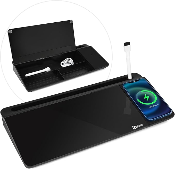 Varhomax Glass Desk Whiteboard Black by Varhomax