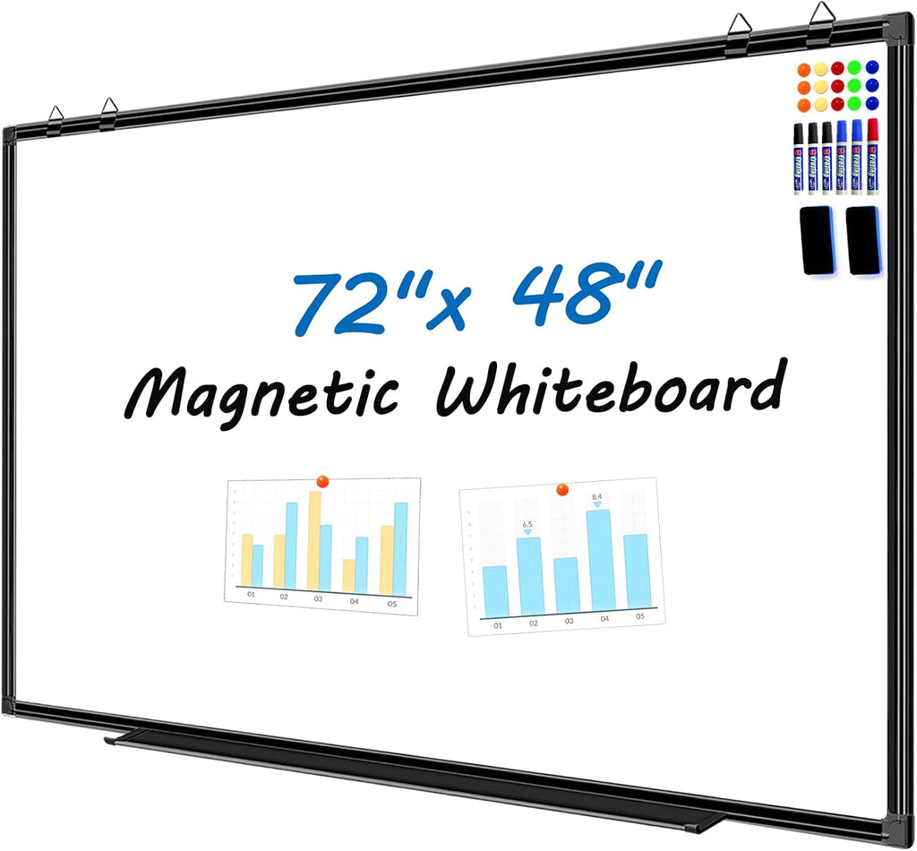 H-Qprobd 6'x4' Large Magnetic White Board Dry Erase Whiteboard