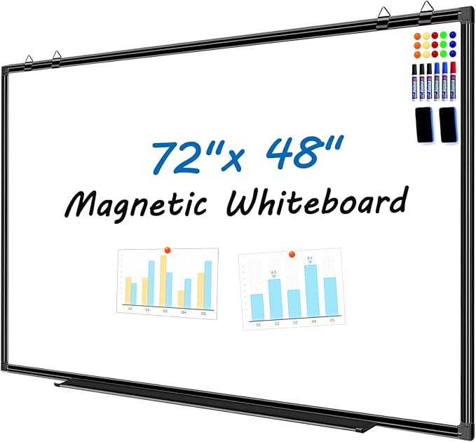 H-Qprobd 6'x4' Large Magnetic White Board Dry Erase Whiteboard by H-Qprobd