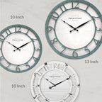 Presentime & Co 10" Farmhouse Series Wall Clock, Shiplap Style, Silent No - Image 6