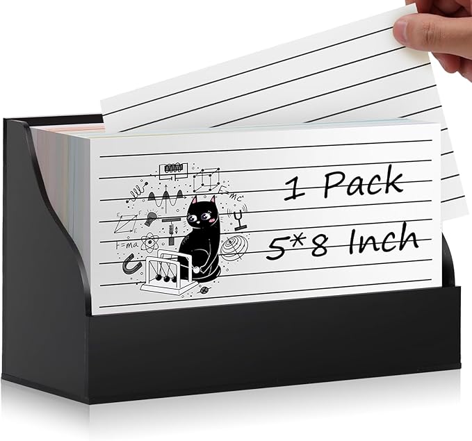SHIQIKEJIPTY 5X8 Index Card Holder Acrylic Black Note Card Holder Index Card by SHIQIKEJIPTY