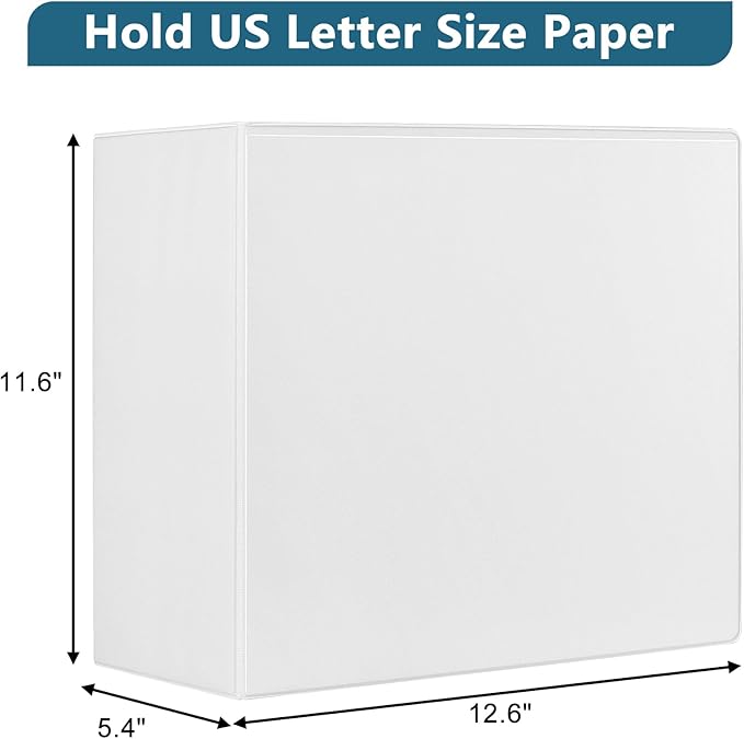 CIXILDTS 5-Inch 3 Ring Binder, Standard 5" Slant-D Ring Binder Fit Letter Size - Image 2