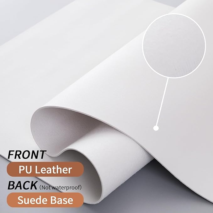 Bloss White Desk Mat, Mouse Pad, Waterproof Leather Desk Pad, Desk Matt - Image 4