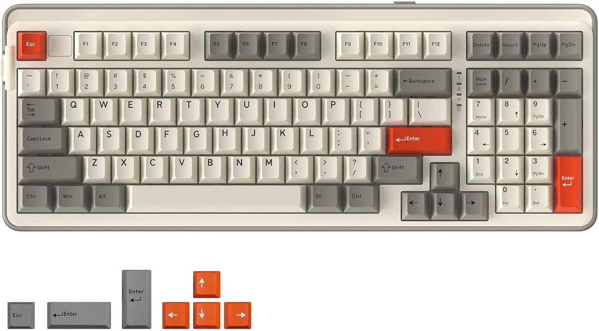 DAREU EK98pro Wireless Mechanical Keyboard,Tri-Mode BT/2.4GHz/USB-C Creamy Ga...