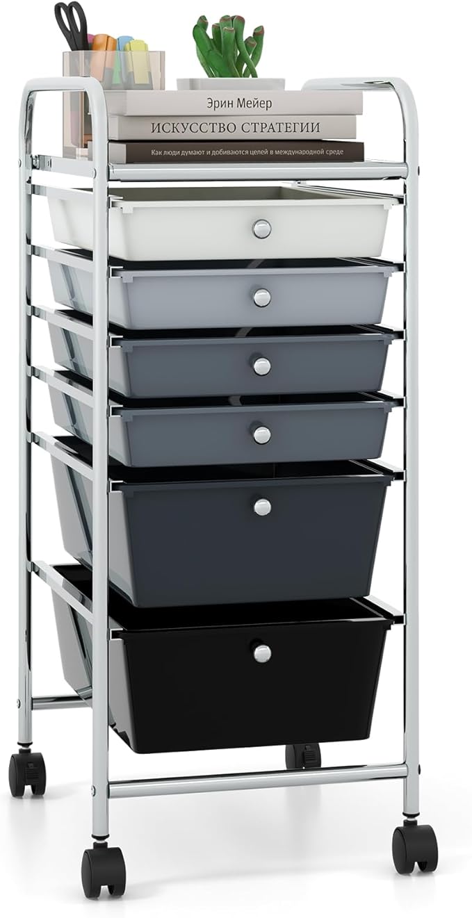 Giantex 6 Storage Drawer Cart Rolling Organizer Cart by Giantex