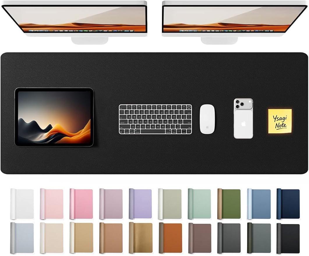 YSAGi Leather Desk Protector, Office Mat, Large Mouse Mat, Non-Slip PU Leather by YSAGi