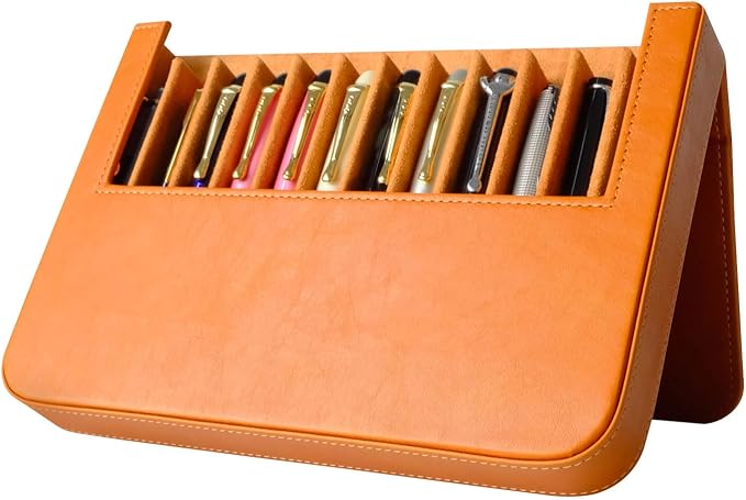 MIVLXLX Leather 12 Fountain Pen/Pencil Tray Case Organizer, Fashion Design - Image 8