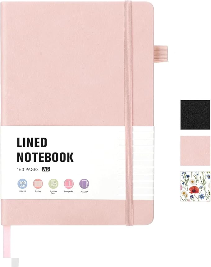 Thboxes 160 Pages Lined Journal Notebook, 5.71" X 8.27" Writing & Journaling by Thboxes