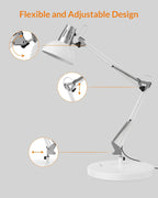 lepower metal adjustable desk lamp with clamp, swing on a desk or shelf