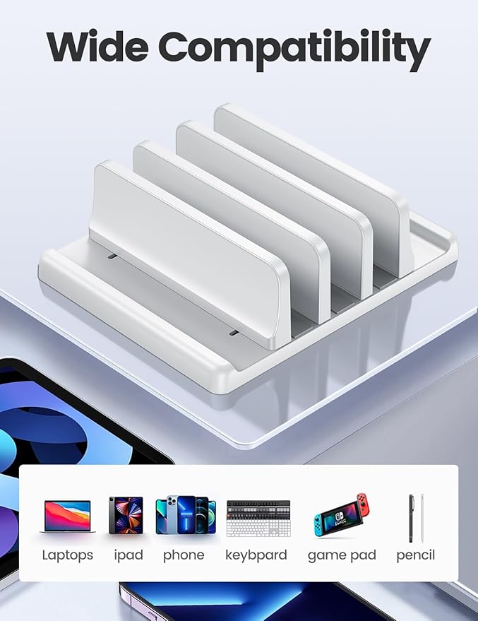 Vaydeer 3-Slot Vertical Laptop Stand Made of Premium ABS Plastics 5 in 1 Design - Image 5