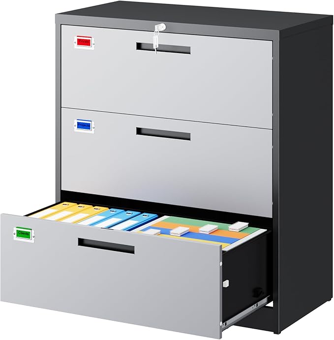 PEUKC 3 Drawer File Cabinet, Lateral Filing Cabinets by PEUKC