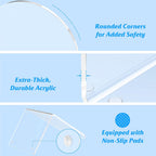 4 Pcs Acrylic Bookends, Clear Book Ends for Heavy Books | Bookend Holders for Shelves, Arch Book Stopper to Hold Books, Decorative Bookends for School, Library, Home, Office