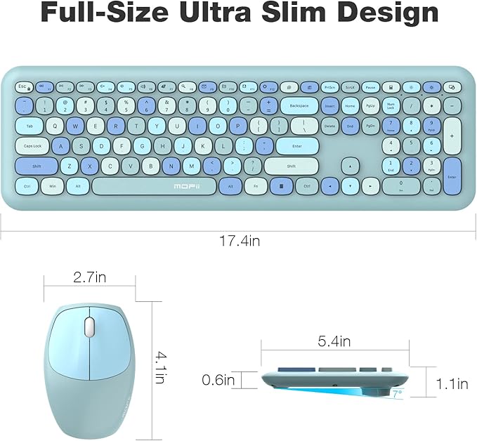 MOFII Wireless Keyboard and Mouse Combo Silent, Slim Compact 2.4G USB Full Size - Image 7