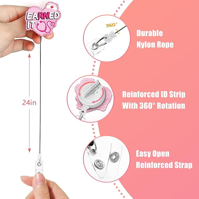 Aoryalps Earned IT Retractable Badge Reel Holder Retractable - Image 5
