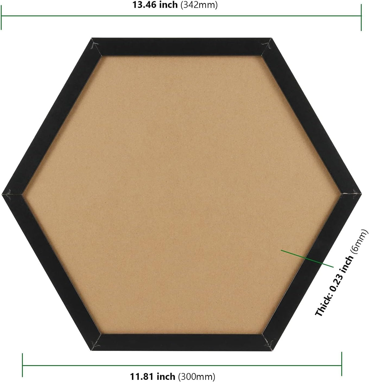 HAKZEON 6 Pack Cork Bulletin Board Hexagon, Hexagon Cork Board, Framed Corkbo...