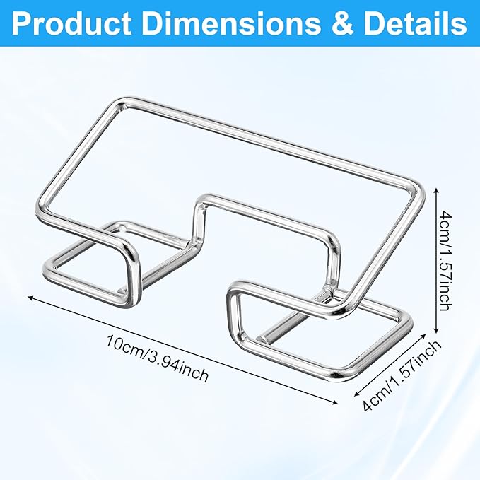 Grevosea 2 Pack Business Card Holder Desk Business Card Organizer Metal Desktop - Image 2
