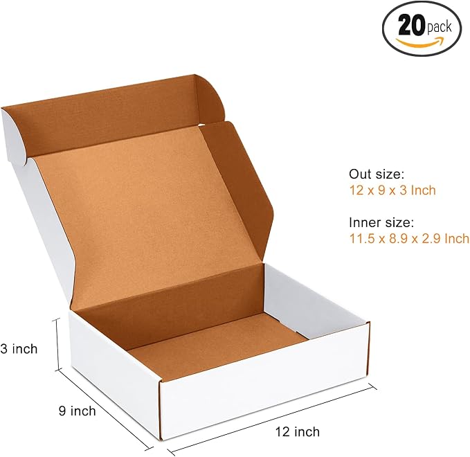 JOWLOT 12x9x3 inch Shipping Boxes Set of 20 - Image 3