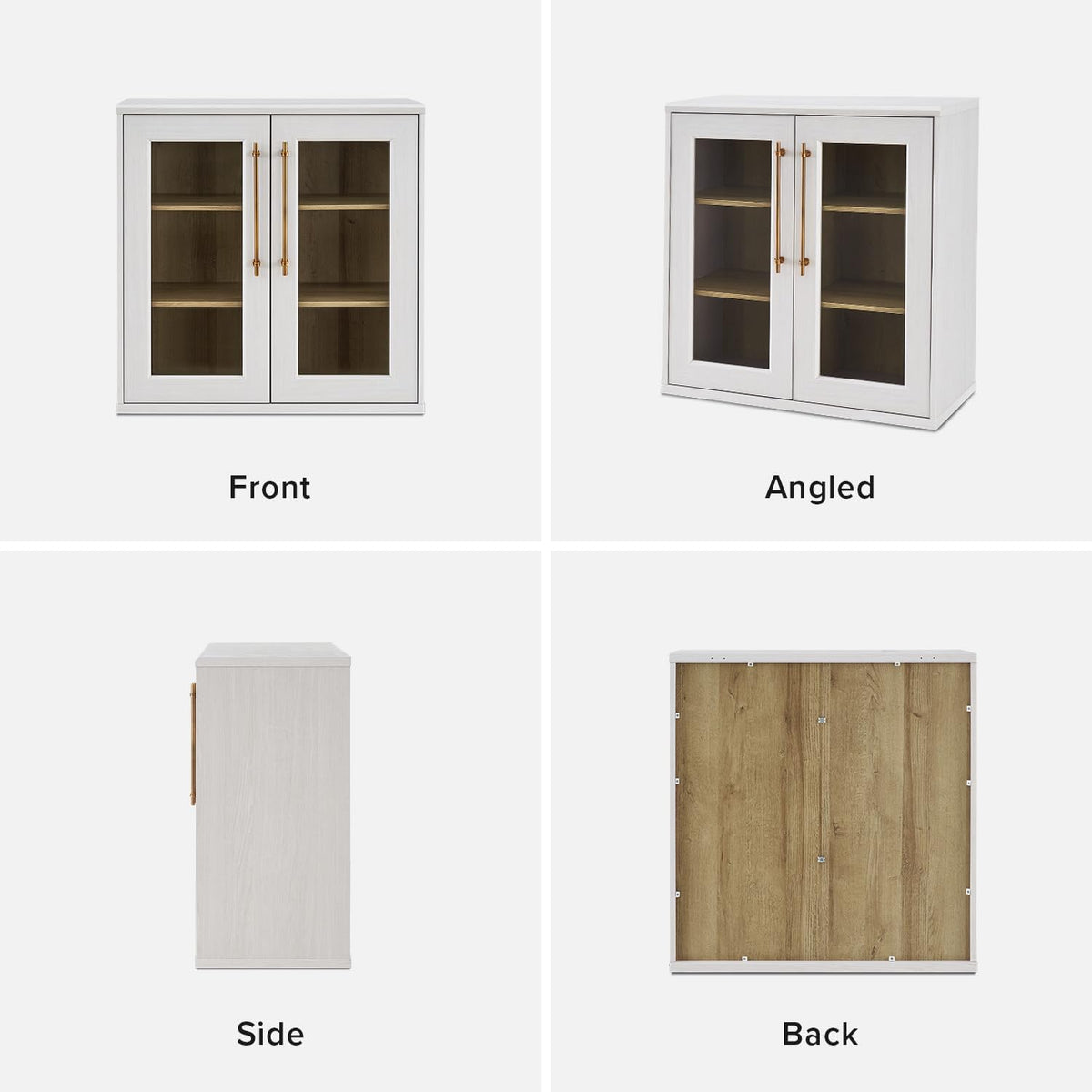 mopio Blake Storage Cabinet, Pantry, Sideboard (White Oak, Single, Acrylic)