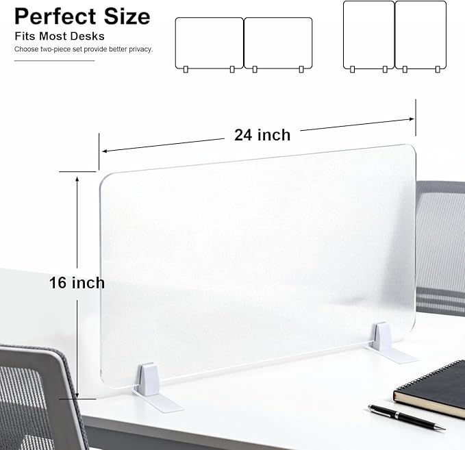 Acrylic Free Standing Screen, Desk Divider - Image 4